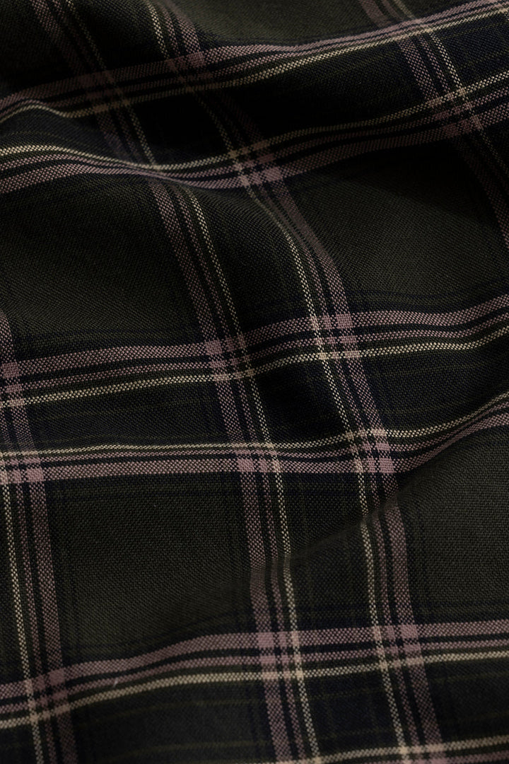 Window Twist Olive Checks Shirt