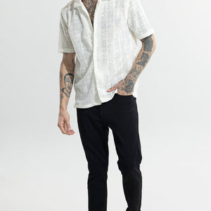 Curvy Quad Cream Hakoba Shirt