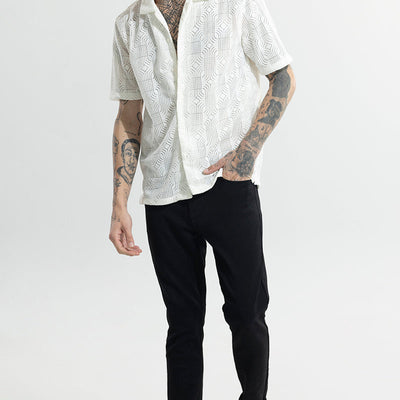 Curvy Quad Cream Hakoba Shirt