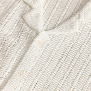 Dotted Stripe White Hakoba Shirt