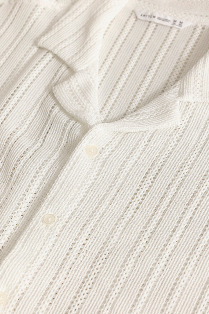 Dotted Stripe White Hakoba Shirt