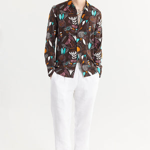 Botanical Bliss Brown Shirt