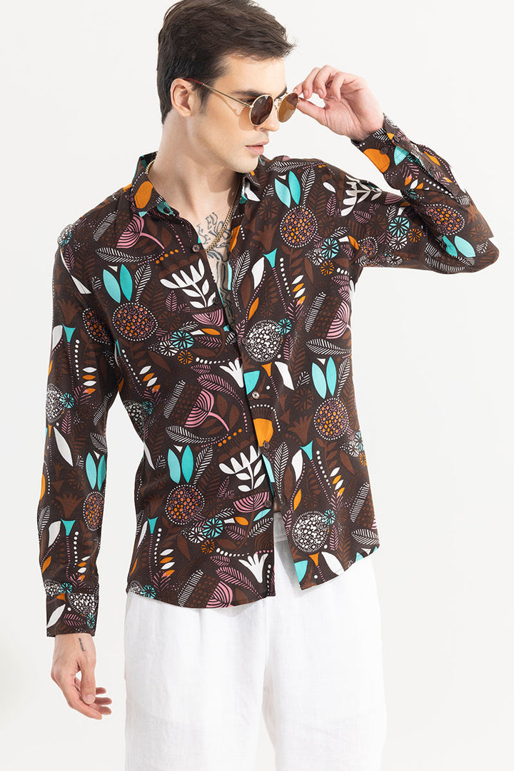 Botanical Bliss Brown Shirt