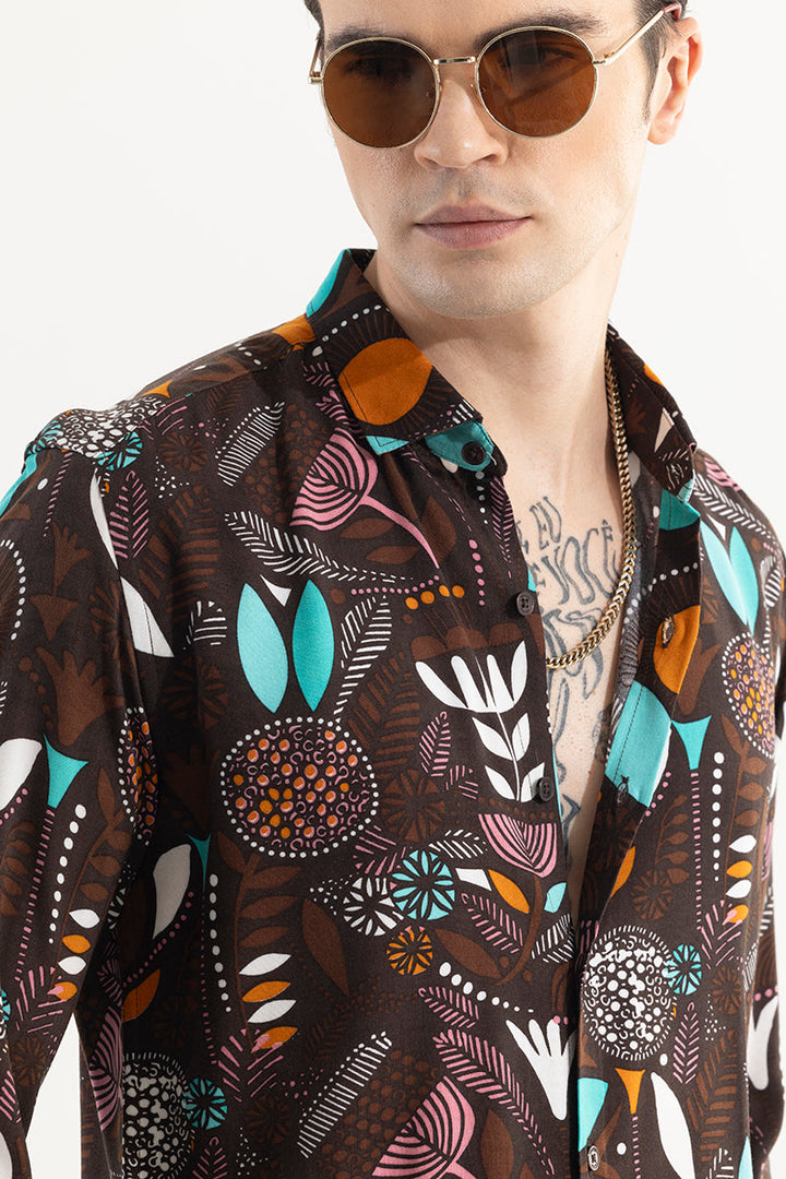 Botanical Bliss Brown Shirt