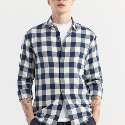 Chess Square Navy Checks Shirt