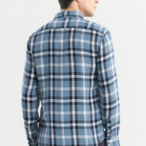 Gridline Blue Checks Shirt