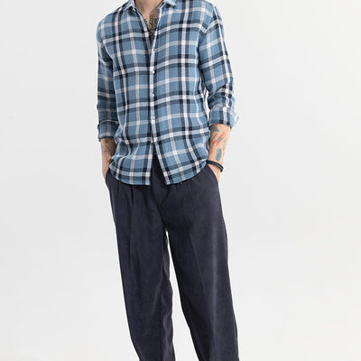 Gridline Blue Checks Shirt