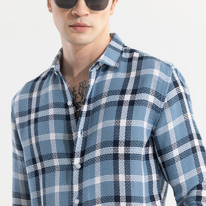 Gridline Blue Checks Shirt