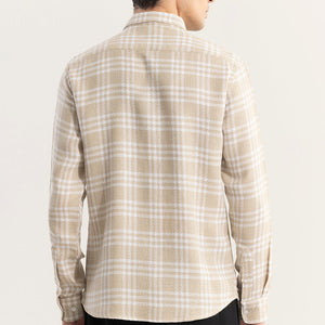 Boxed Checks Cream Shirt