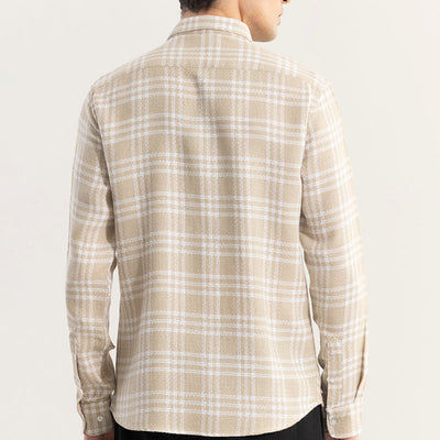Boxed Checks Cream Shirt