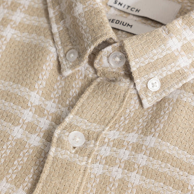 Boxed Checks Cream Shirt