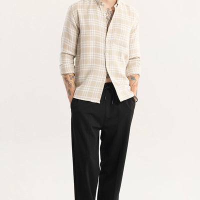 Boxed Checks Cream Shirt