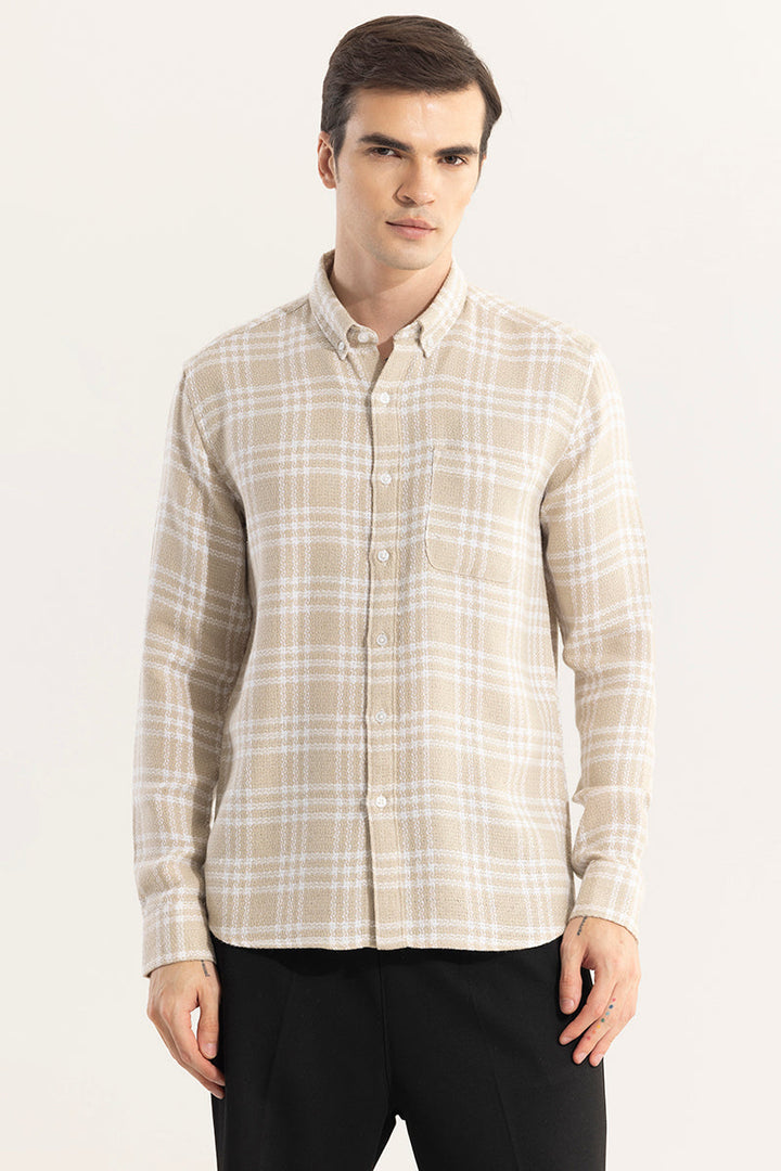 Boxed Checks Cream Shirt