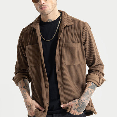 Cozy Cord Brown Shirt