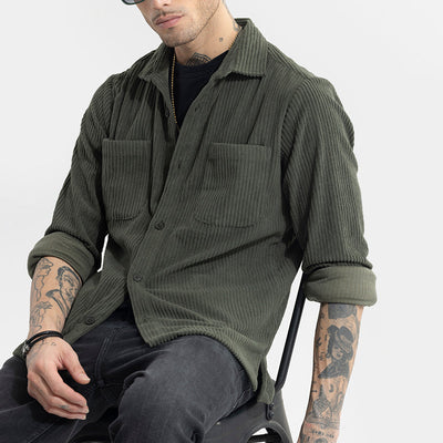 Cozy Cord Olive Shirt