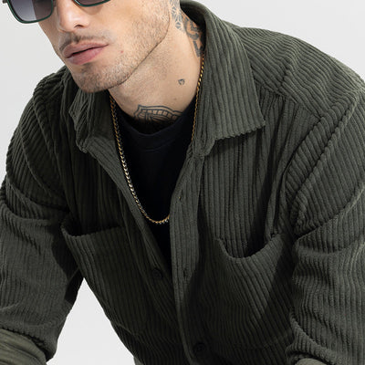 Cozy Cord Olive Shirt