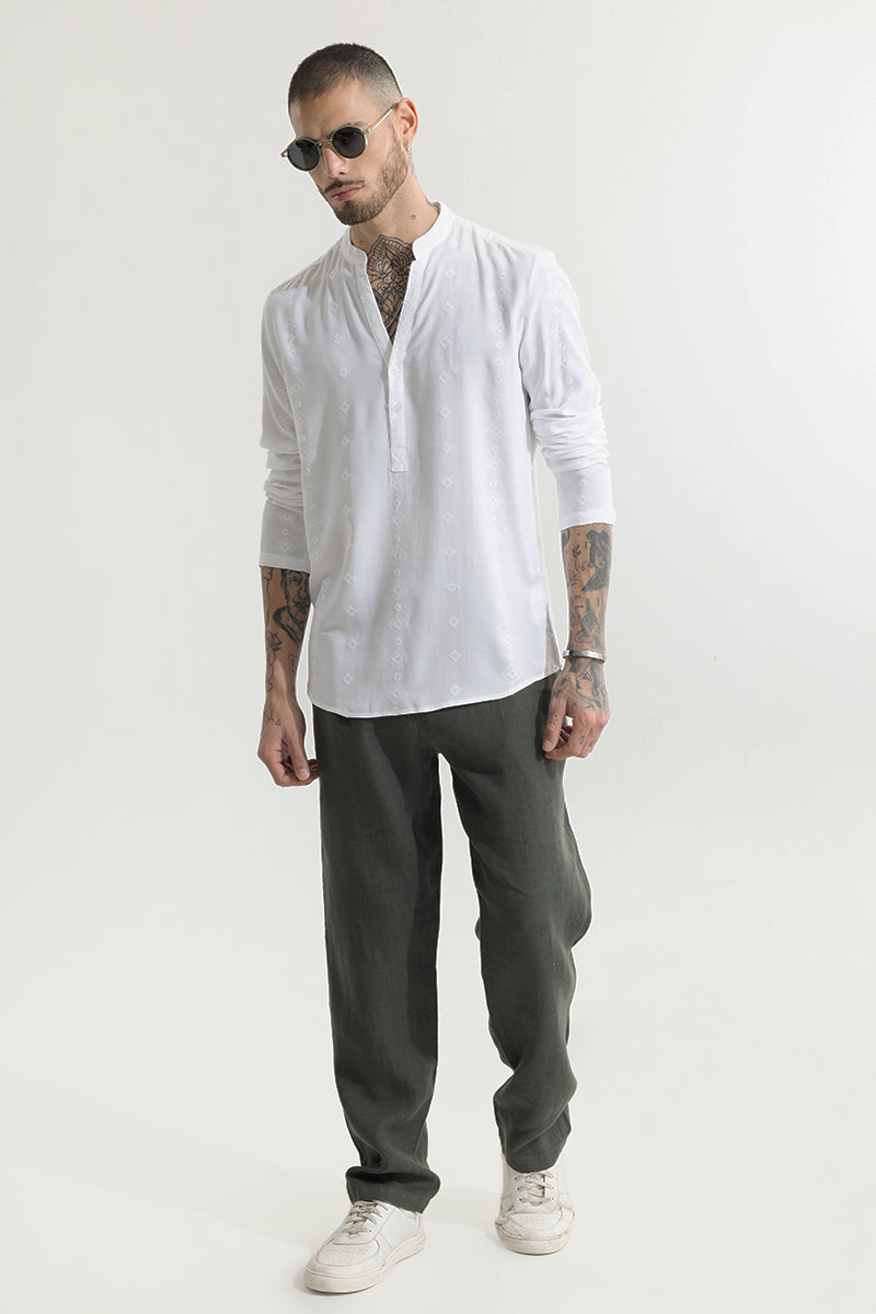 Diamont White Kurta Shirt