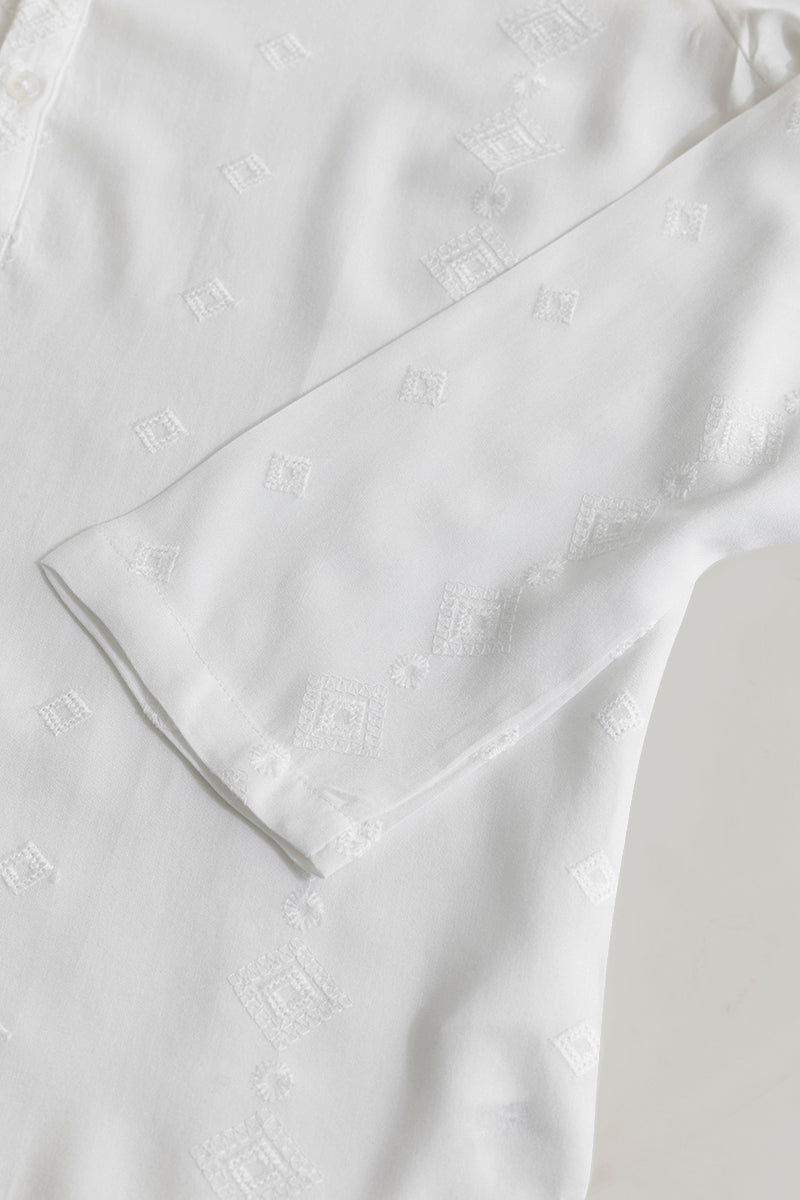 Diamont White Kurta Shirt