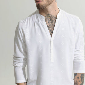 Diamont White Kurta Shirt