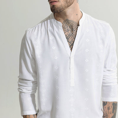 Diamont White Kurta Shirt