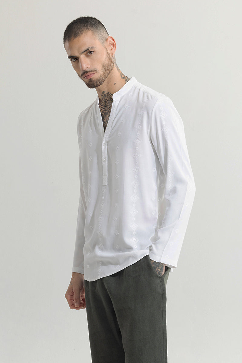 Diamont White Kurta Shirt