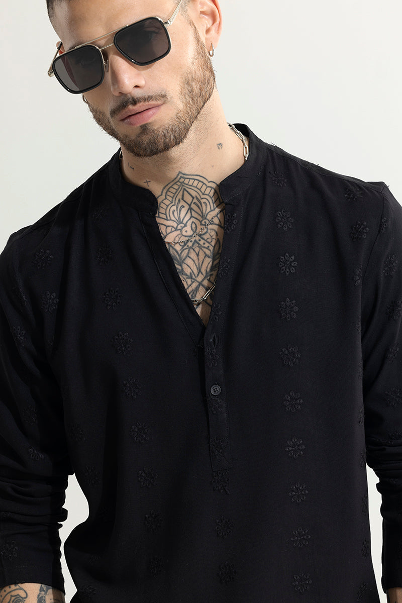 Octus Black Kurta