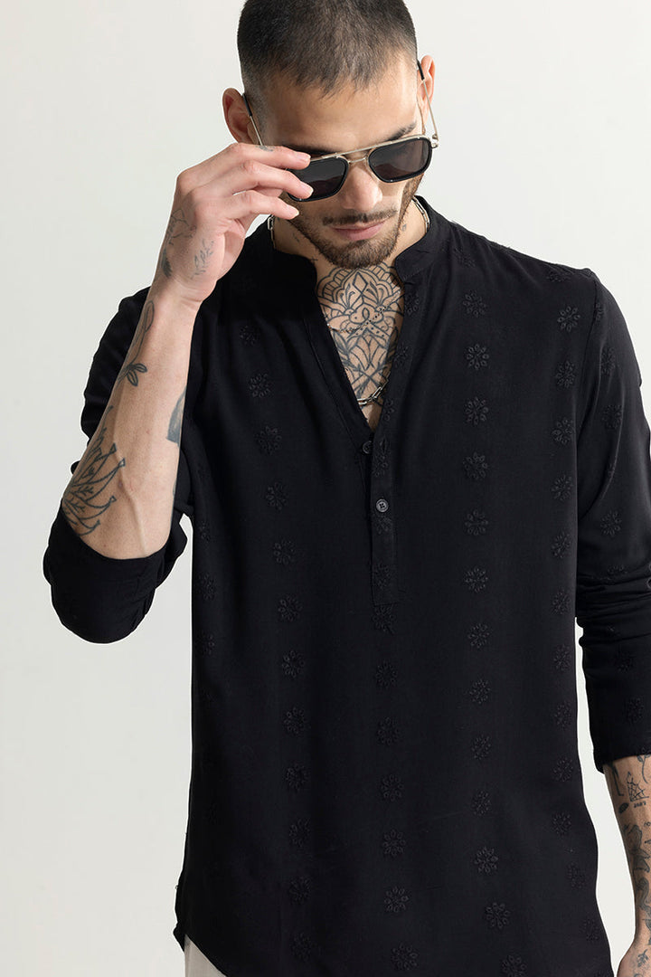 Octus Black Kurta