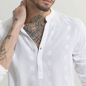Octus White Kurta