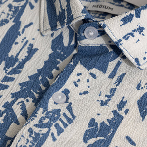 Obstract Blue Seersucker Shirt