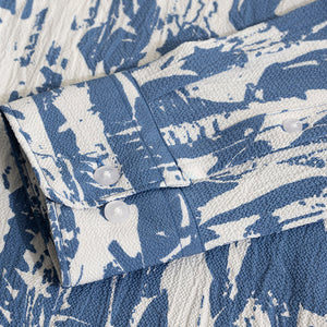 Obstract Blue Seersucker Shirt