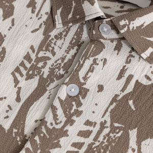 Obstract Brown Seersucker Shirt