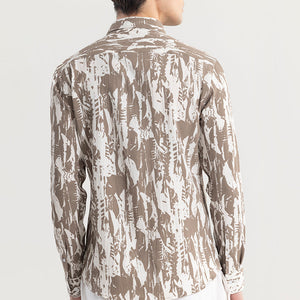 Obstract Brown Seersucker Shirt
