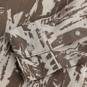 Obstract Brown Seersucker Shirt