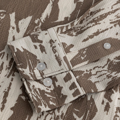 Obstract Brown Seersucker Shirt