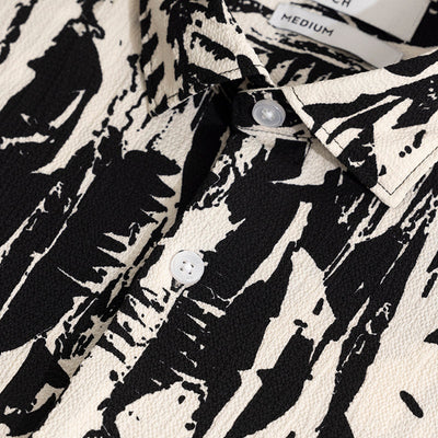 Obstract Black Seersucker Shirt