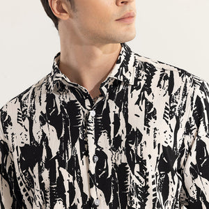 Obstract Black Seersucker Shirt