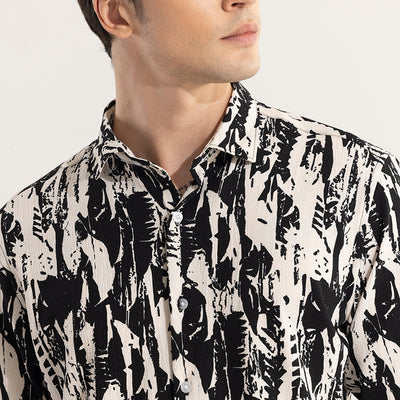 Obstract Black Seersucker Shirt