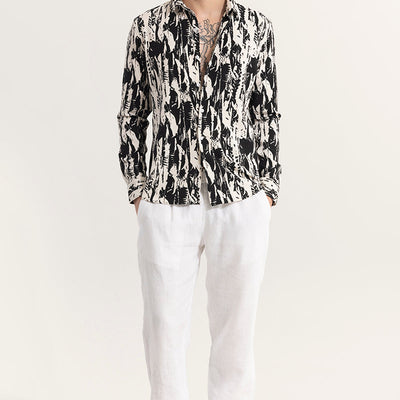 Obstract Black Seersucker Shirt