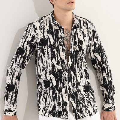 Obstract Black Seersucker Shirt