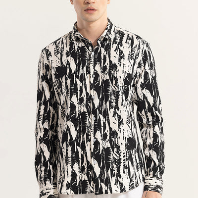 Obstract Black Seersucker Shirt