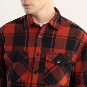 Square Grid Red Checks Shirt