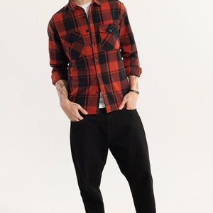 Square Grid Red Checks Shirt