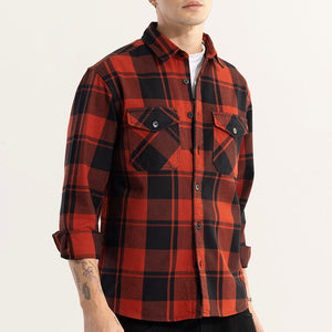 Square Grid Red Checks Shirt
