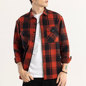 Square Grid Red Checks Shirt