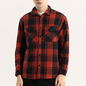 Square Grid Red Checks Shirt
