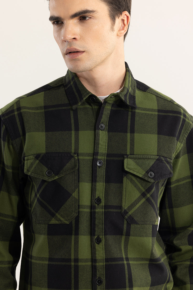 Square Grid Green Checks Shirt