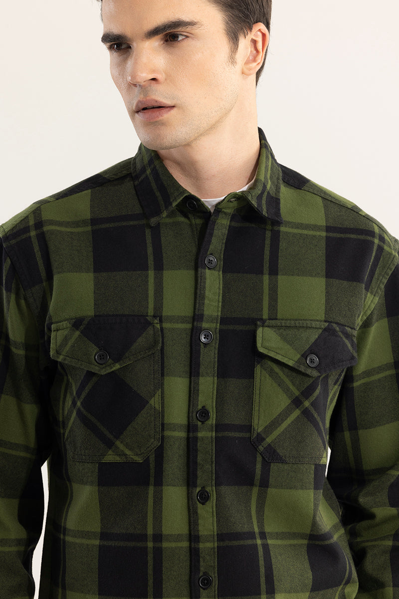 Square Grid Green Checks Shirt