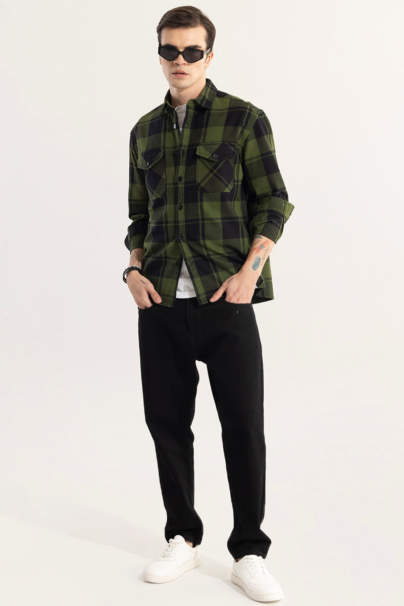 Square Grid Green Checks Shirt