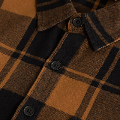 Square Grid Copper Brown Checks Shirt