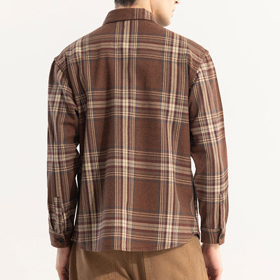 Square Grid Brown Checks Shirt